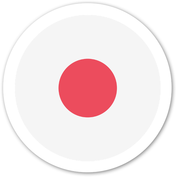 Japan Flag Sticker - Circle (600x600), Png Download