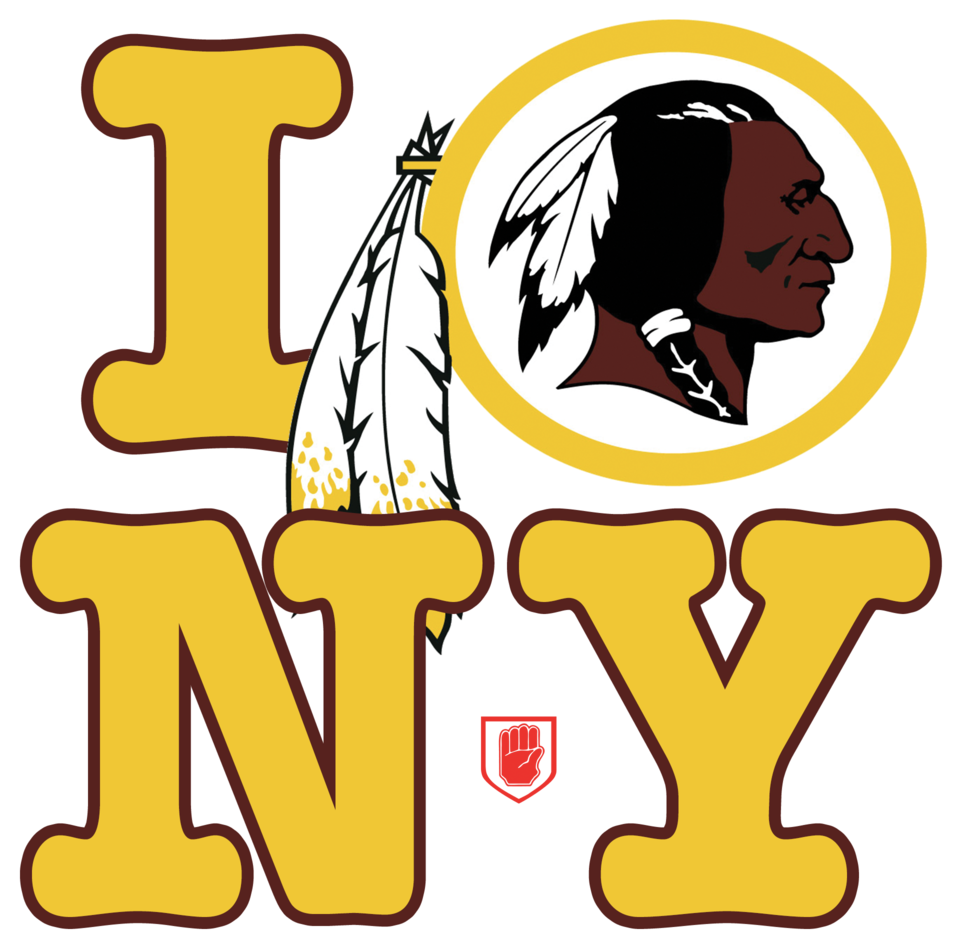 Drh Nyc 2018 Redskins Nyc Logo On Dark Yellow - Washington Redskins Logo Gif (1000x1000), Png Download