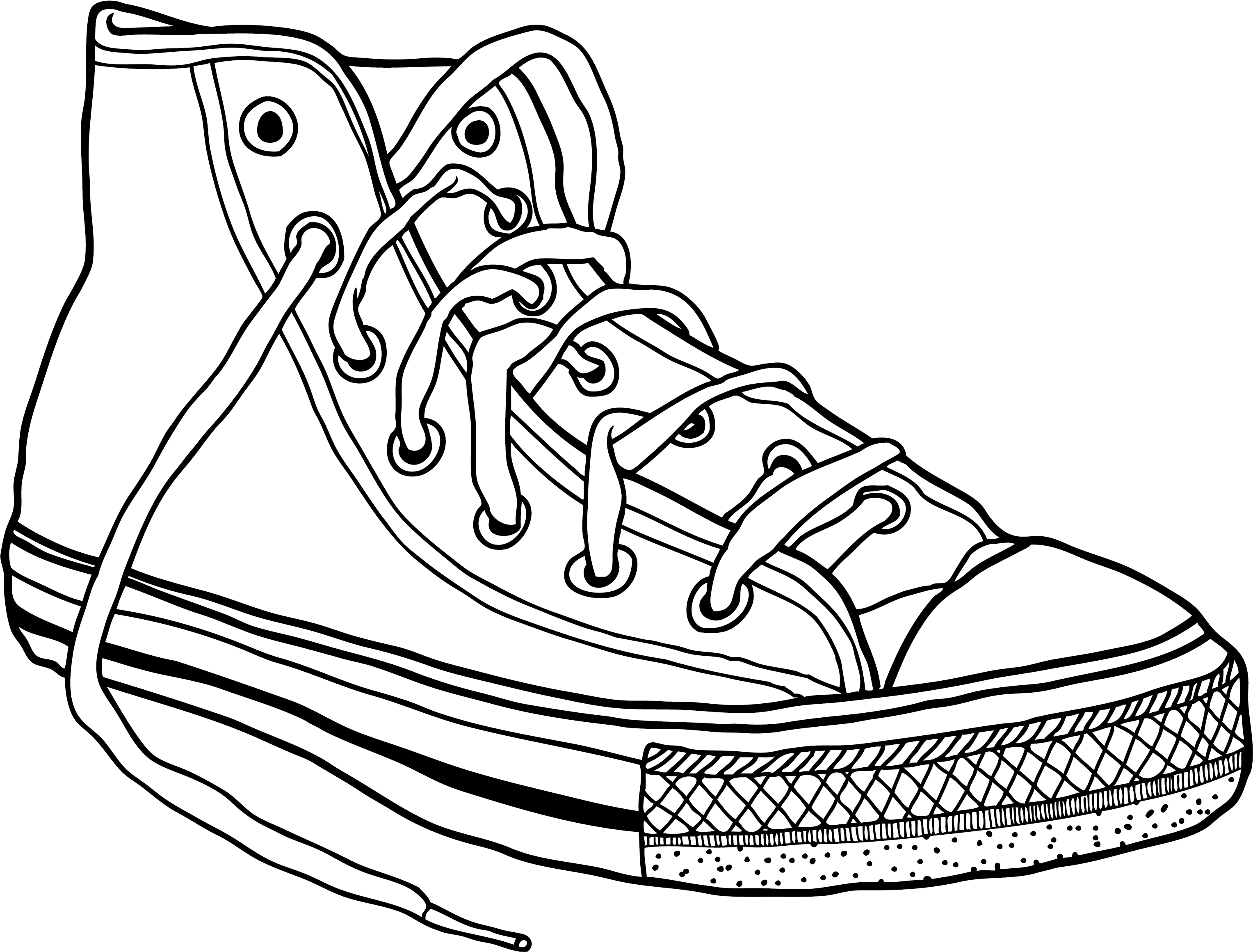 Converse Sneakers Drawing Clip Art - Converse Shoes Drawing (3990x3100), Png Download