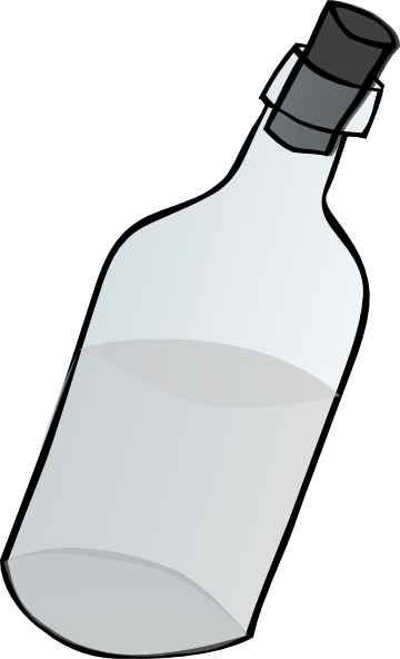Glass Bottle Black And White Clip Art At Clker - Bottle Clip Art Black And White (360x592), Png Download