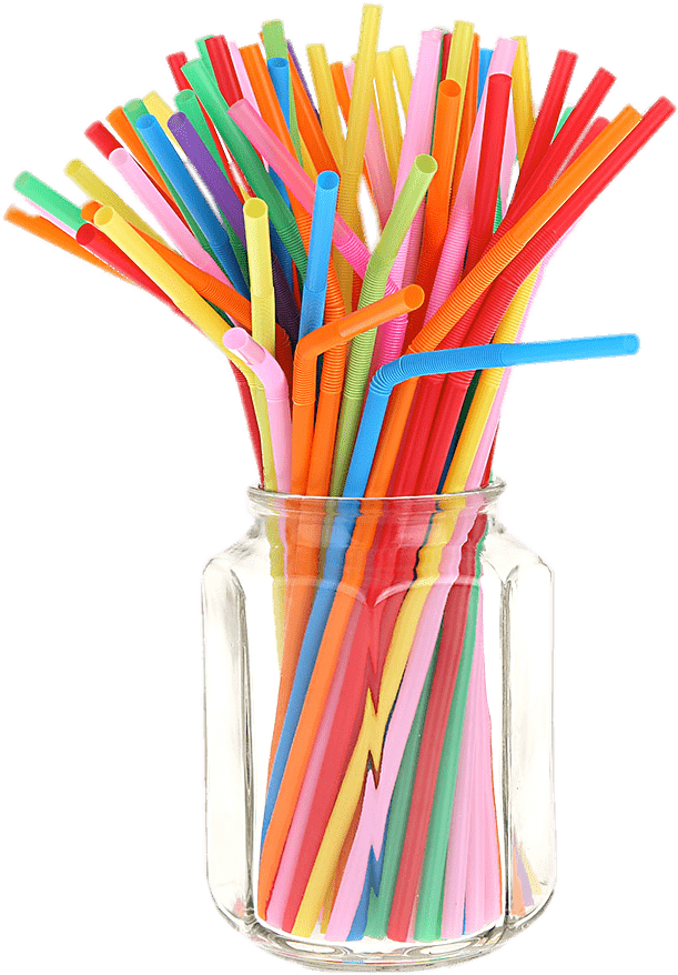 Coloured Straws In A Jar Png - Plastic Straws (1000x1000), Png Download