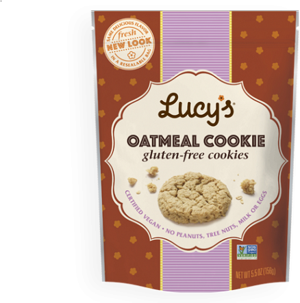 Take A Gander At Our New Retail Packaging - Lucy's - Gluten-free Cookies Chocolate Chip - 5.5 Oz. (569x442), Png Download