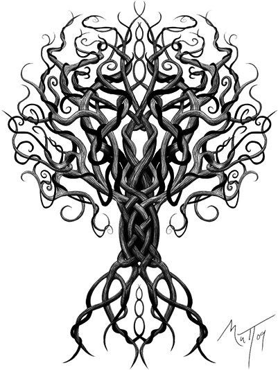 Download Celtic Tattoos Free Png Transparent Image - Yggdrasil Tattoo (400x542), Png Download