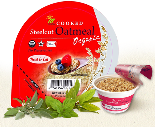Organic Steelcut Oatmeal Cup (500x430), Png Download