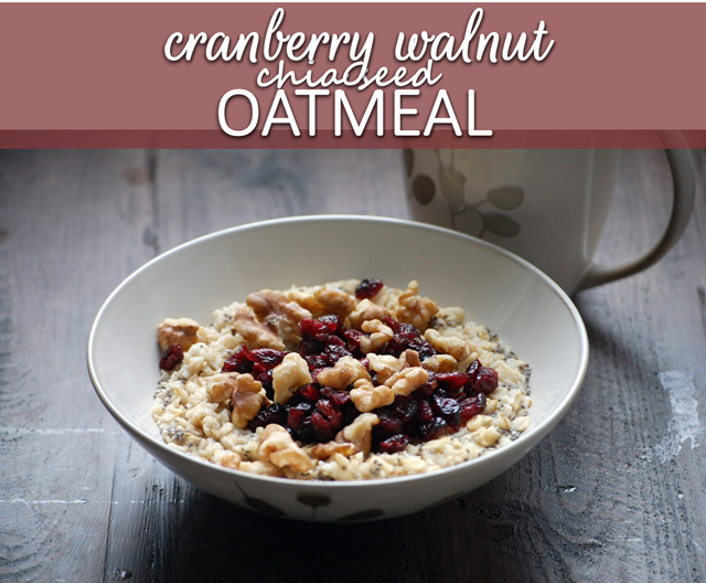 Cranberry Walnut Chia Seed Oatmeal - Drink (640x528), Png Download