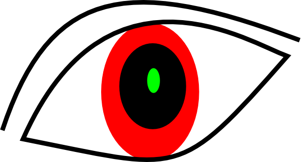 Red Eye 3 Clip Art - Red Eye Clipart (600x322), Png Download
