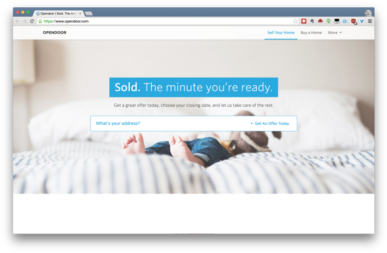 Opendoor Homepage - Web Page (800x524), Png Download