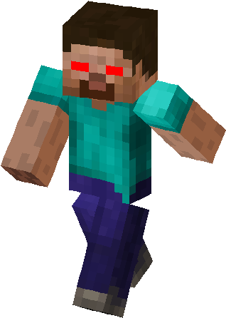 Red Eye Herobrine Skin - Minecraft Funny Steve Skin (317x453), Png Download