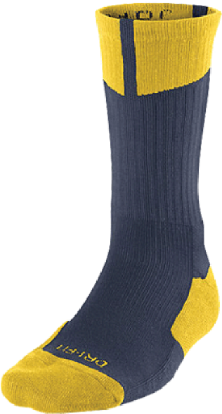 Socks Png Free Download - Navy And Yellow Nike Socks (600x600), Png Download