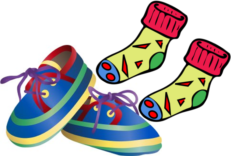 Socks And Shoes Clip Art (768x556), Png Download