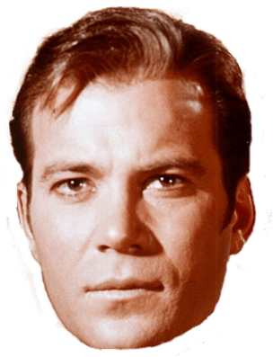 Captain Kirk Close Up - Sports Memorabilia Leonard Nimoy / William Shatner (400x400), Png Download