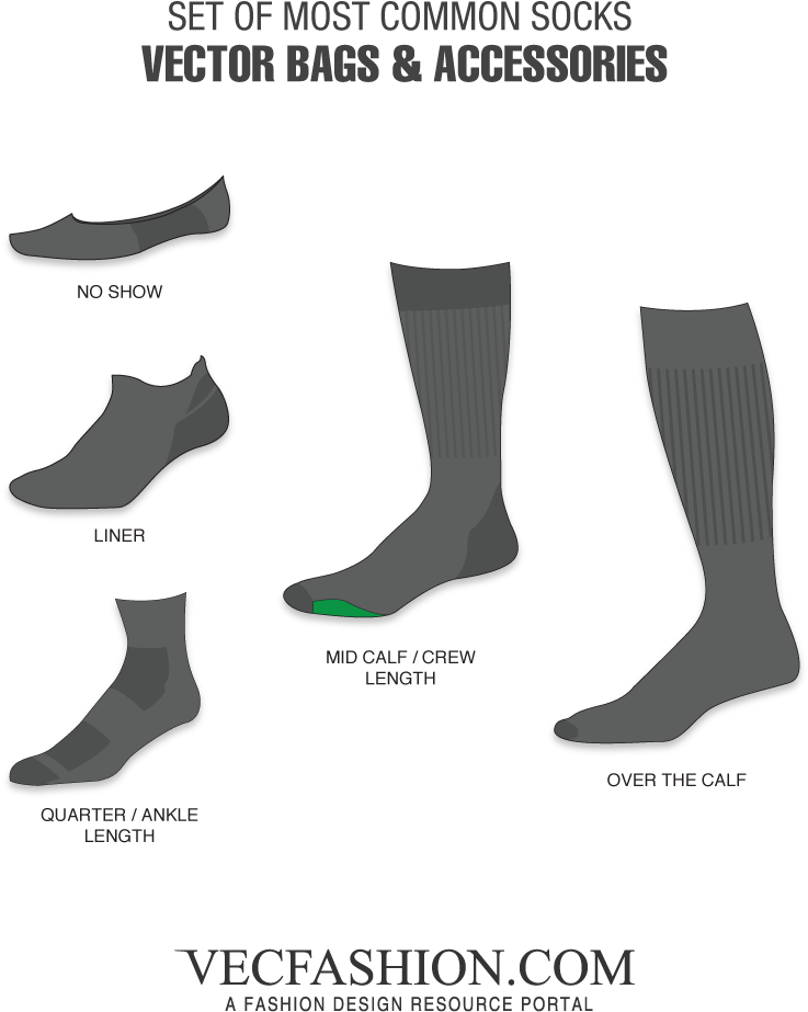Vector Socks - Mid Calf Length Socks (1000x1000), Png Download