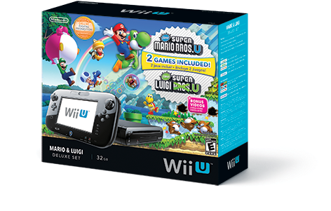 Mario And Luigi Jump Into The New Wii U Deluxe Set - New Super Mario Bros U Deluxe (500x346), Png Download