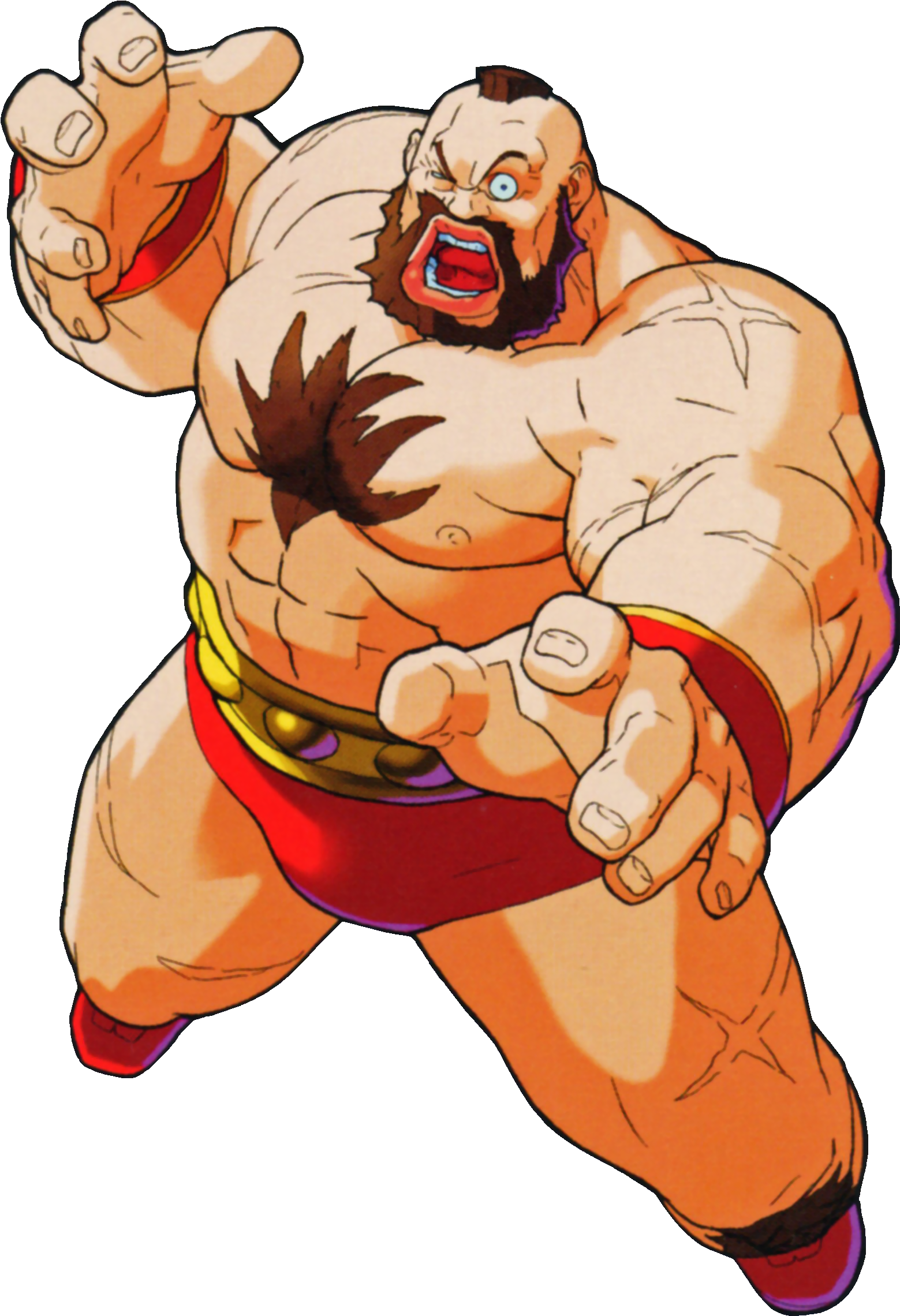 Zangief As He Appears In Marvel Super Heroes Vs Street - Zangief Marvel Vs Street Fighter (1763x2599), Png Download
