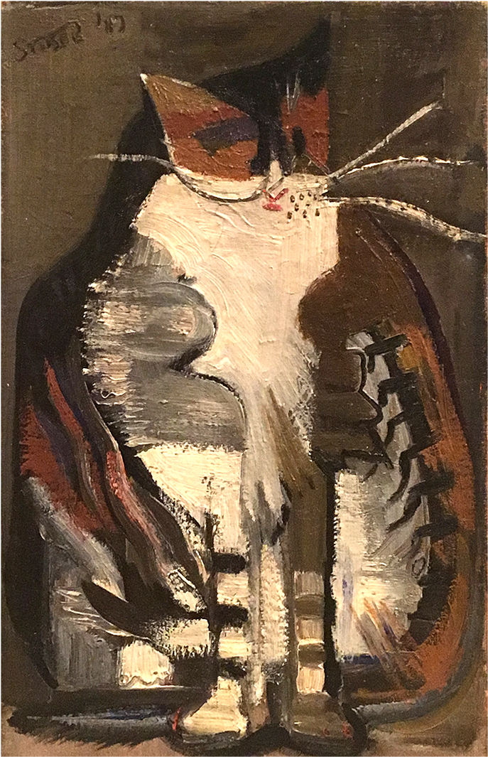 Unknown American Modernist Cat - Drawing (1400x1400), Png Download