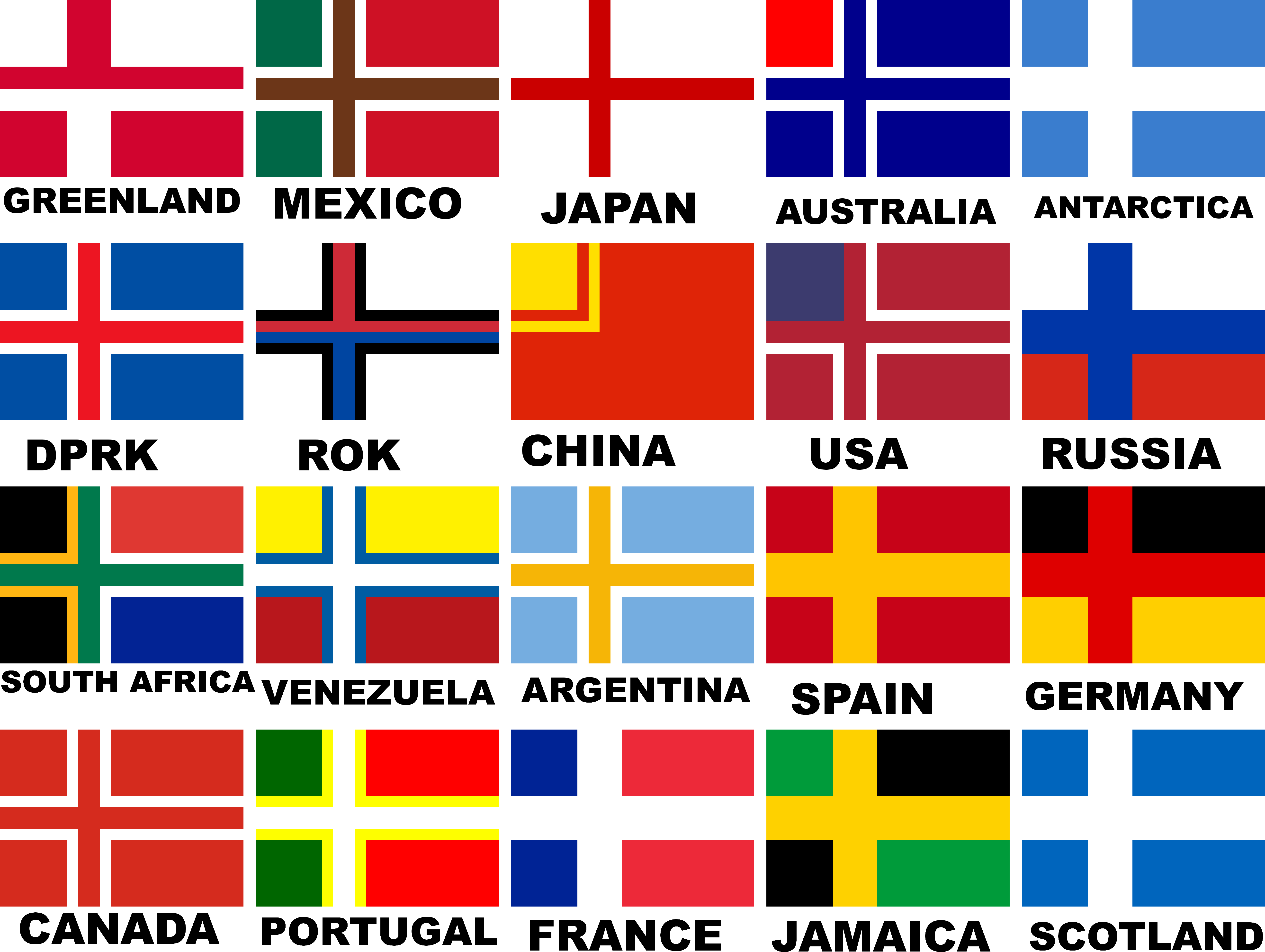 Redesignsi Nordic Cross-ized A Bunch Of National Flags - Nordic Cross (5200x4180), Png Download