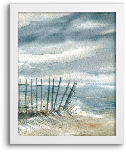 Coastal Watercolor ~ Fence - Star Creations Subtle Mist Ii By Carol Robinson Painting (800x800), Png Download