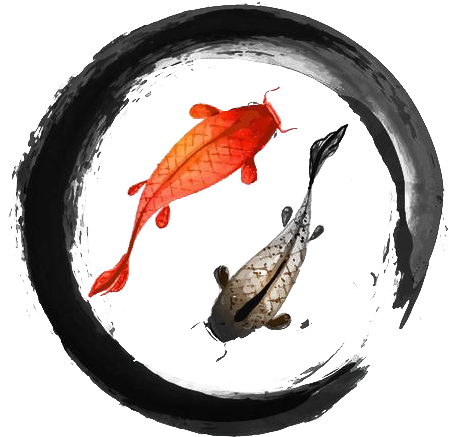 Pisces Transparent Png - Zen Circle With Koi Tattoo (600x600), Png Download