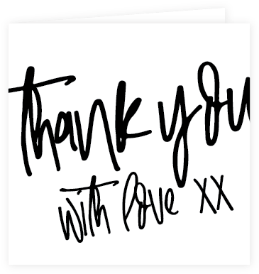 Bride Scribe Thank You Card - Calligraphy (364x397), Png Download