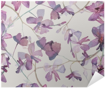 Orchids Purple Seamless Pattern - Painting (400x400), Png Download