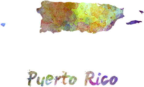 Puerto Rico In Watercolor By Pablo Romero - Puerto Rico (600x480), Png Download