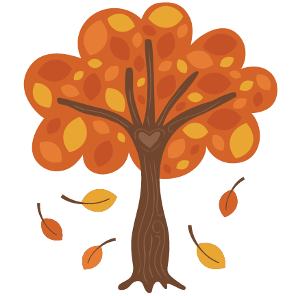 Royalty Free Library Autumn Tree Svg Scrapbook Cut - Cute Fall Tree Clipart (432x432), Png Download