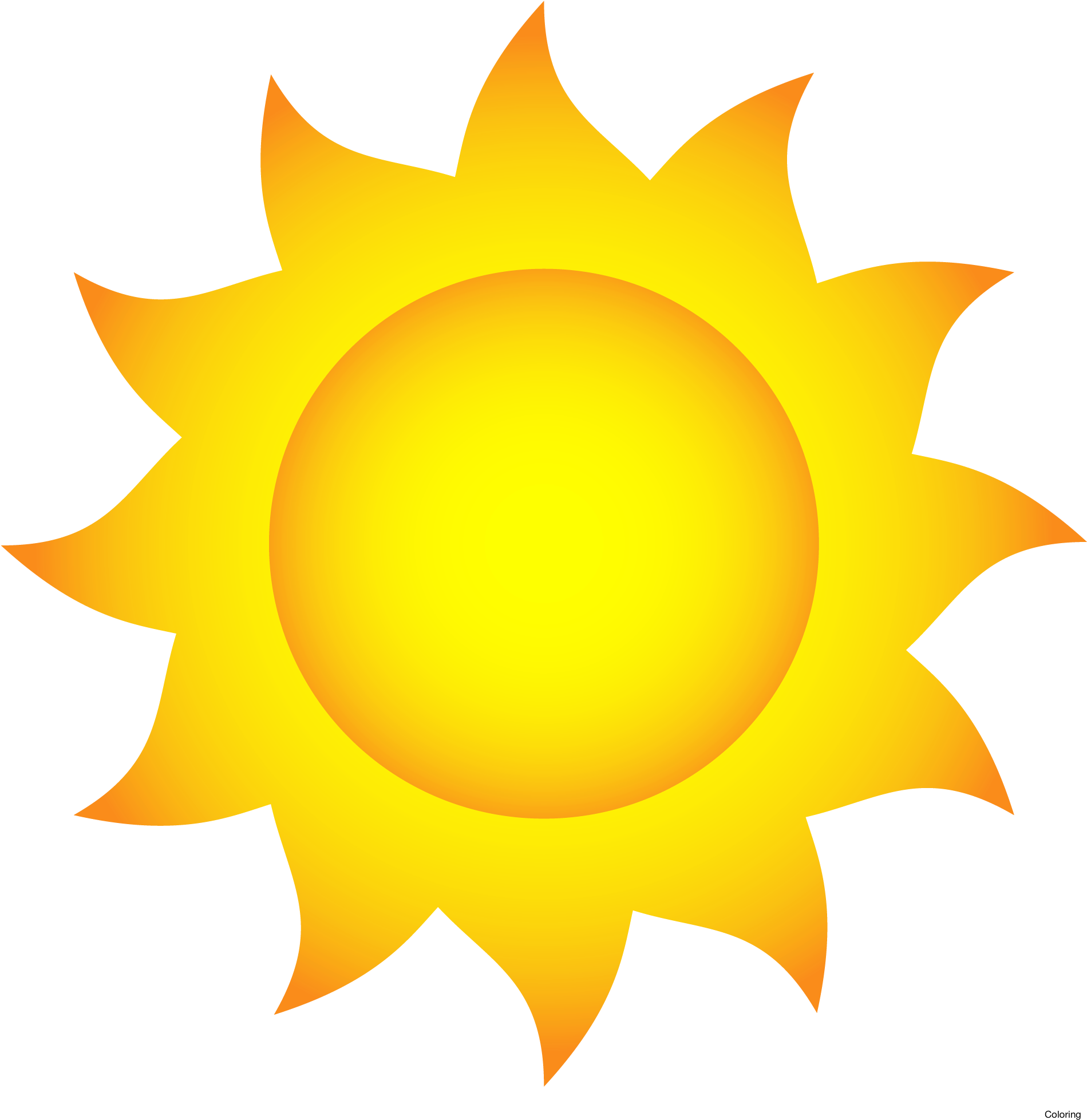 Sun Clip Art With Transparent Glow Effect Shine Weather - Sun With Black Background (1959x2004), Png Download