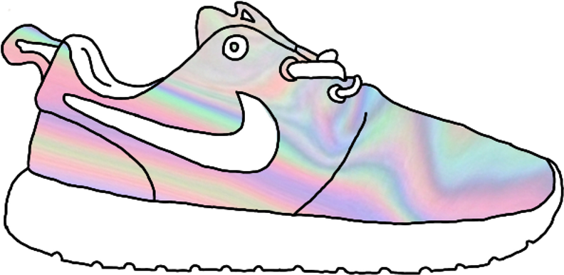 Holo Nike Shoes Trainers Runners Tick Check Laces Trend - Shoe (1024x1024), Png Download