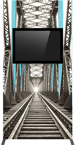 Vector Frame Monitor Kiosk 02 Double Monitor - American Industrial I Framed Print - Black - 126cm (500x500), Png Download
