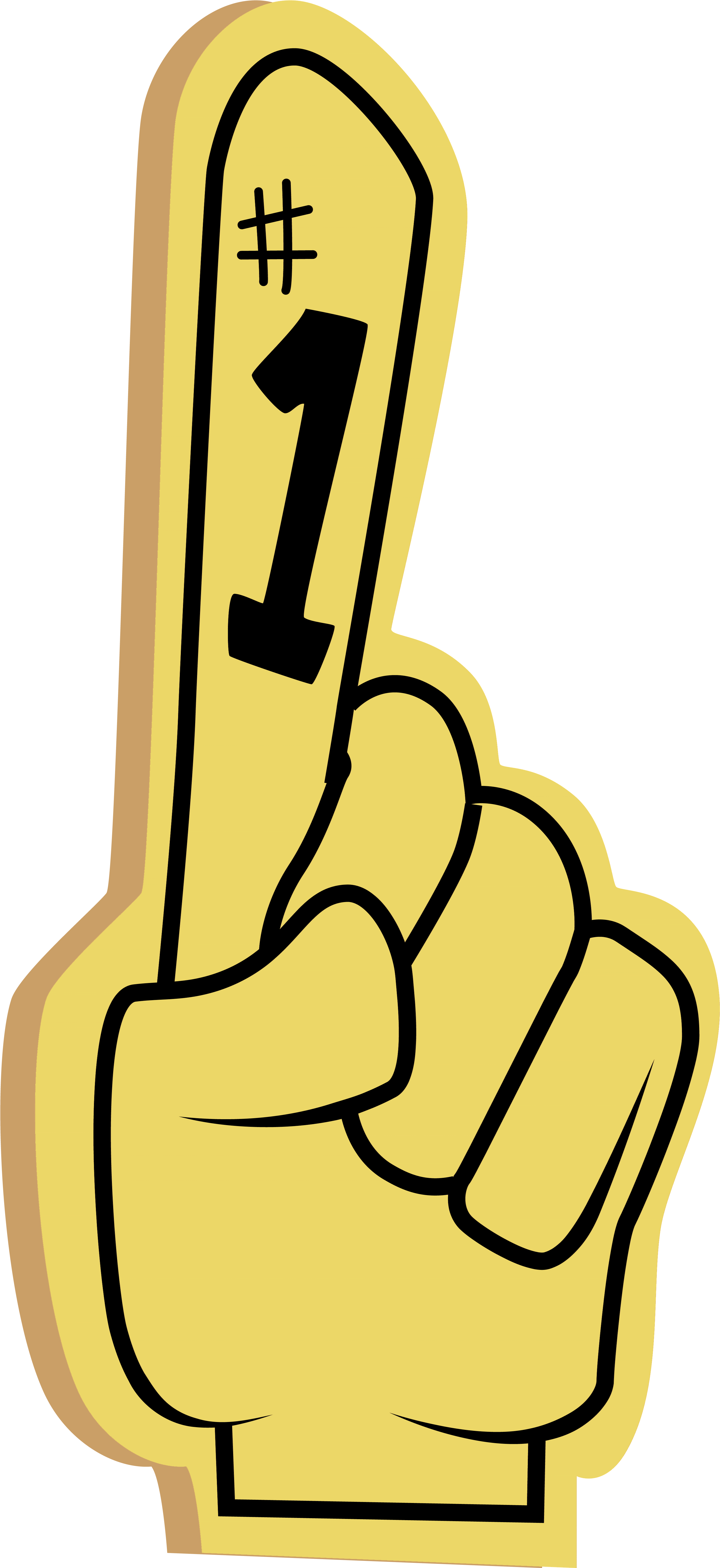 Number One Hand Clipart - Foam Hand Png (2934x6390), Png Download
