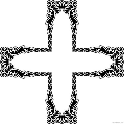 Decorative And Ornamental Cross Design - Art Deco Png Cross (400x400), Png Download