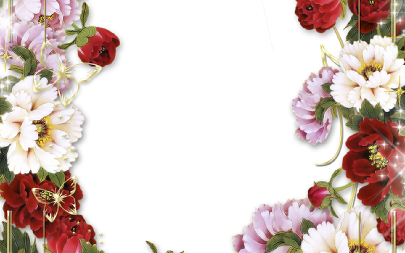Pinterest Flower - Hd Floral Border Free (1368x855), Png Download