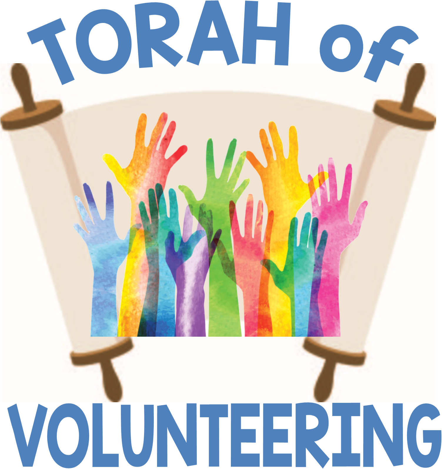 Torah Of Volunteering - Clip Art Hands Raised (1503x1595), Png Download