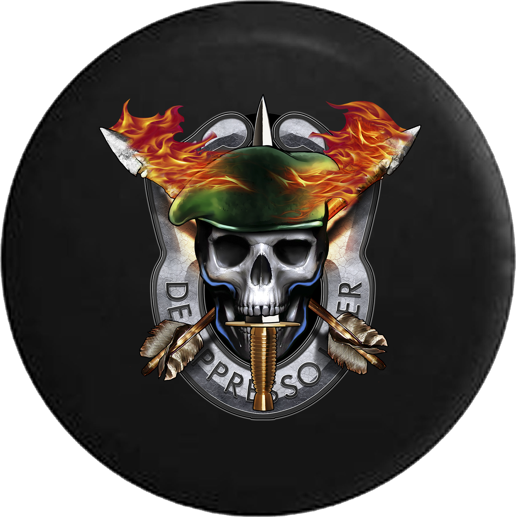 Us Army Special Forces Crossed Arrows Sword Skull Rv (1721x1725), Png Download