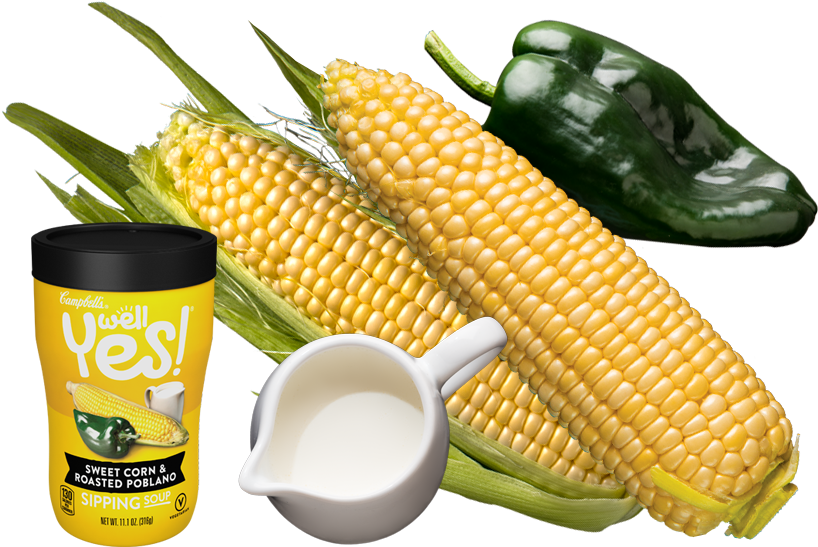 Sweet Corn & Roasted Poblano Sipping Soup - Corn Kernels (920x603), Png Download