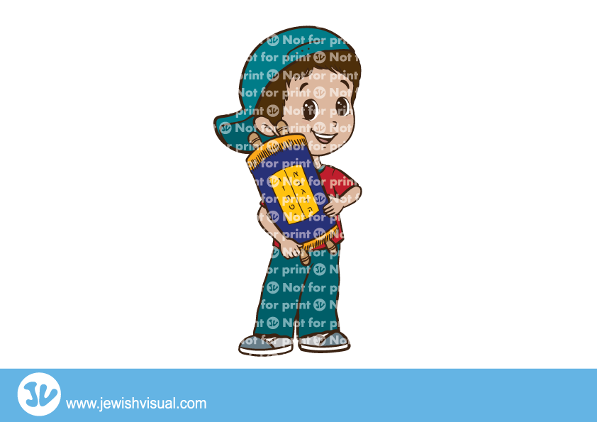 ילד עם כובע מחזיק ספר תורה - Cartoon (842x595), Png Download