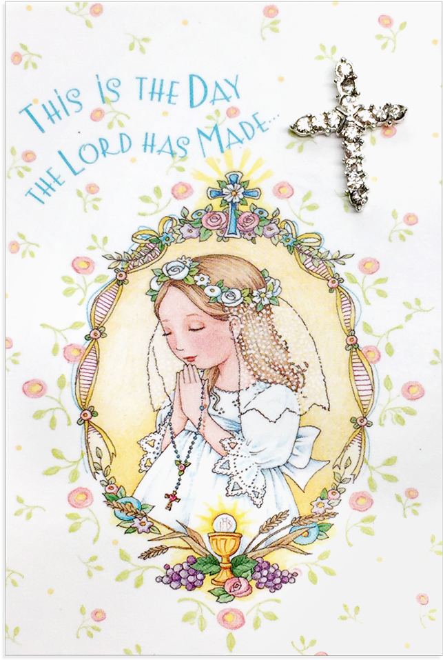 First Communion Cross Pin - Christmas Card (1024x1024), Png Download