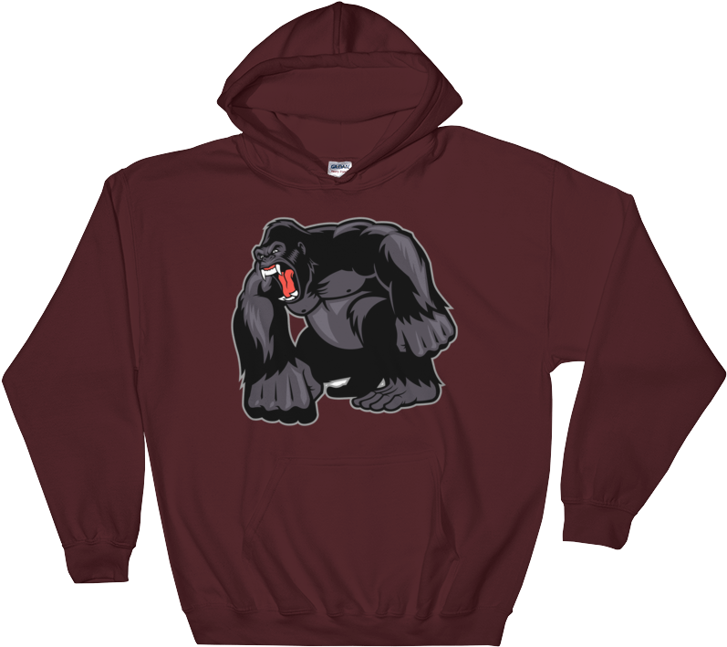 Gorilla Angry Felpa Con Cappuccio - Sweatshirt (1000x1000), Png Download