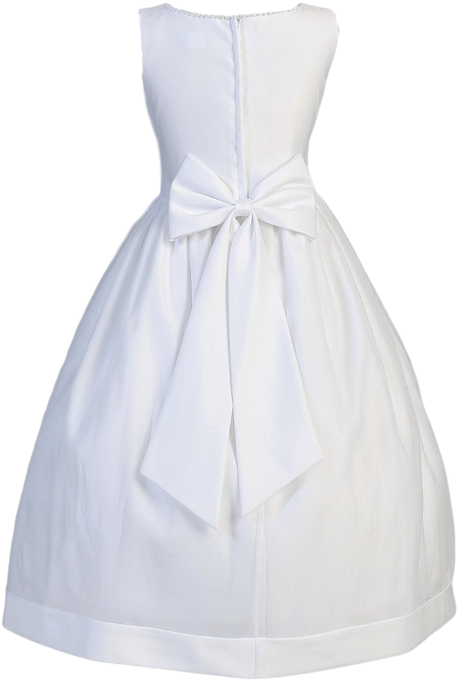 Satin & Organza First Communion Dress W Bolero Jacket - Satin Holy Communion Dresses (683x1024), Png Download