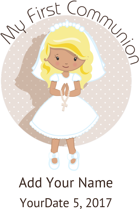 First Communion Blonde Hair T-shirt - Cartoon (700x700), Png Download