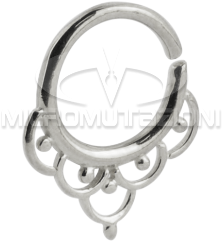 Silver Indian Ornament Septum Ring Septum - Circle (750x750), Png Download