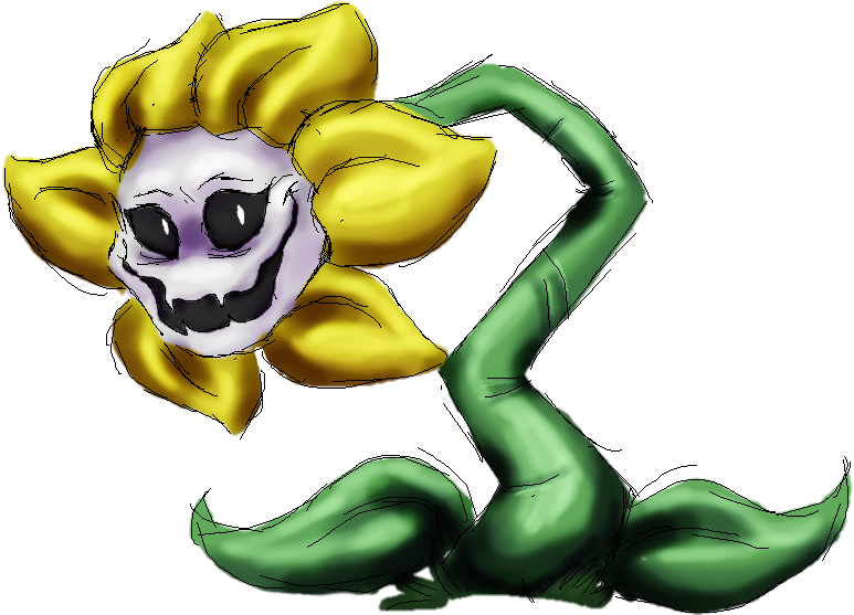 The Flower,undertale Персонажи - Cartoon (849x602), Png Download