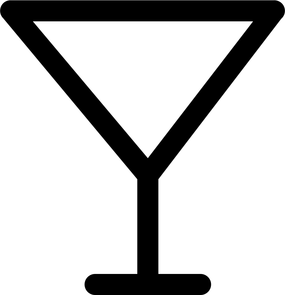 Cocktail Glass Outline Comments - Cocktail Glass Outline (946x981), Png Download