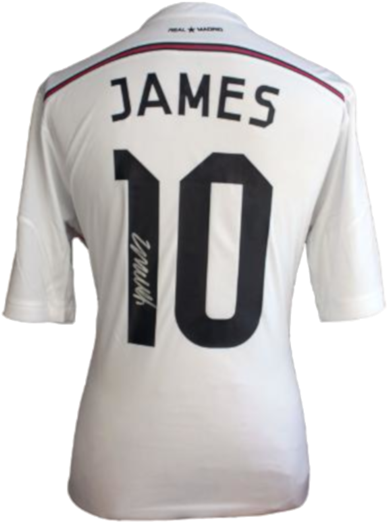 Maillot Domicile Real Madrid Cf 2014-15 Dédicacé Par - Sports Jersey (587x600), Png Download