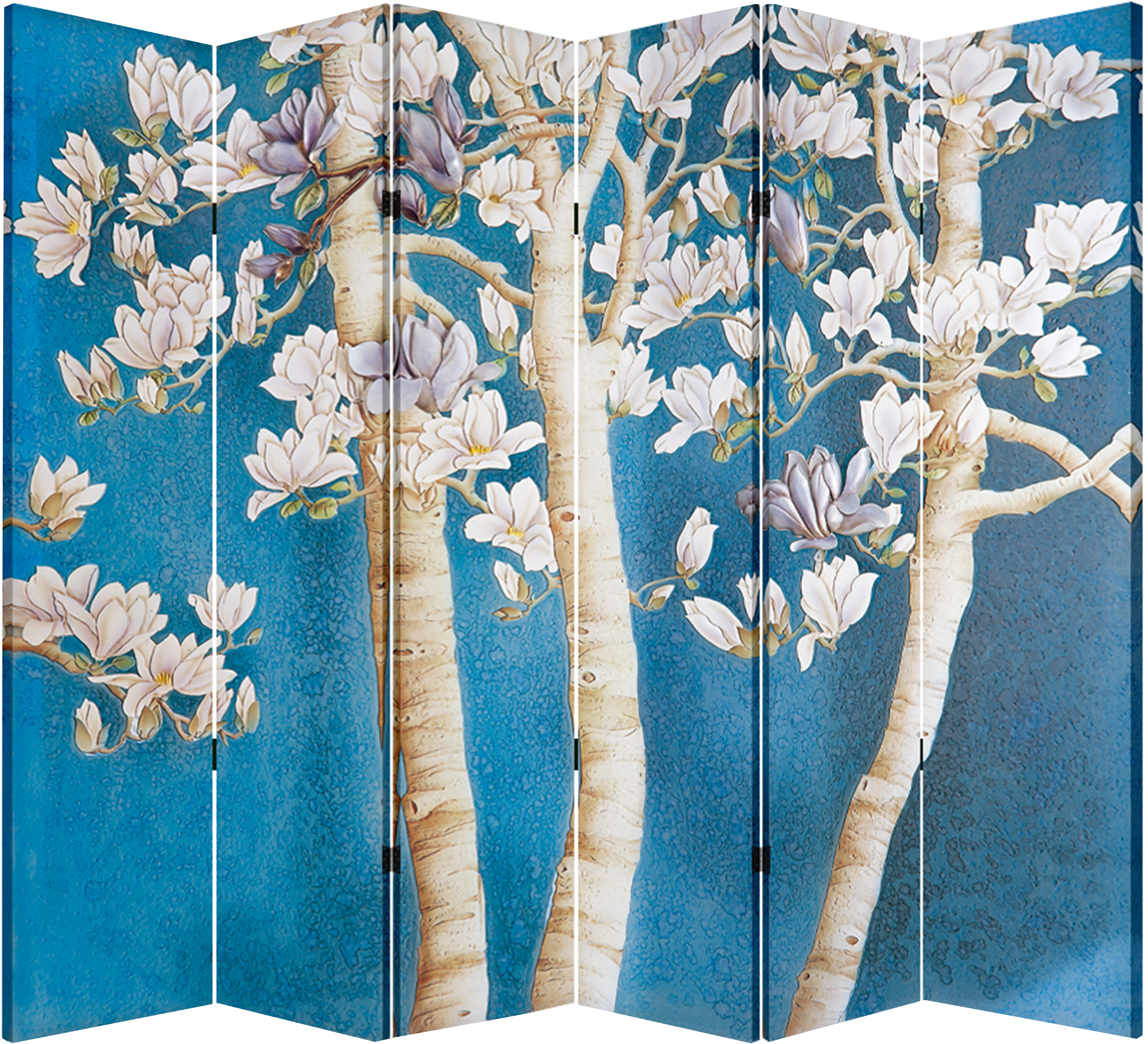 6 Panel Folding Screen Canvas Divider- Magnolia Tree - 典 图 壁画 工厂 直銷 店 (2296x2200), Png Download