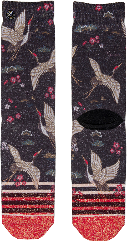 Grey Xpooos Socks Crane Bird - Patchwork (492x923), Png Download