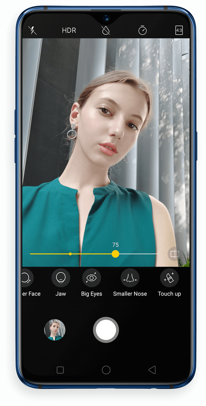 25mp Front Camera - Oppo R17 Camera (719x1412), Png Download