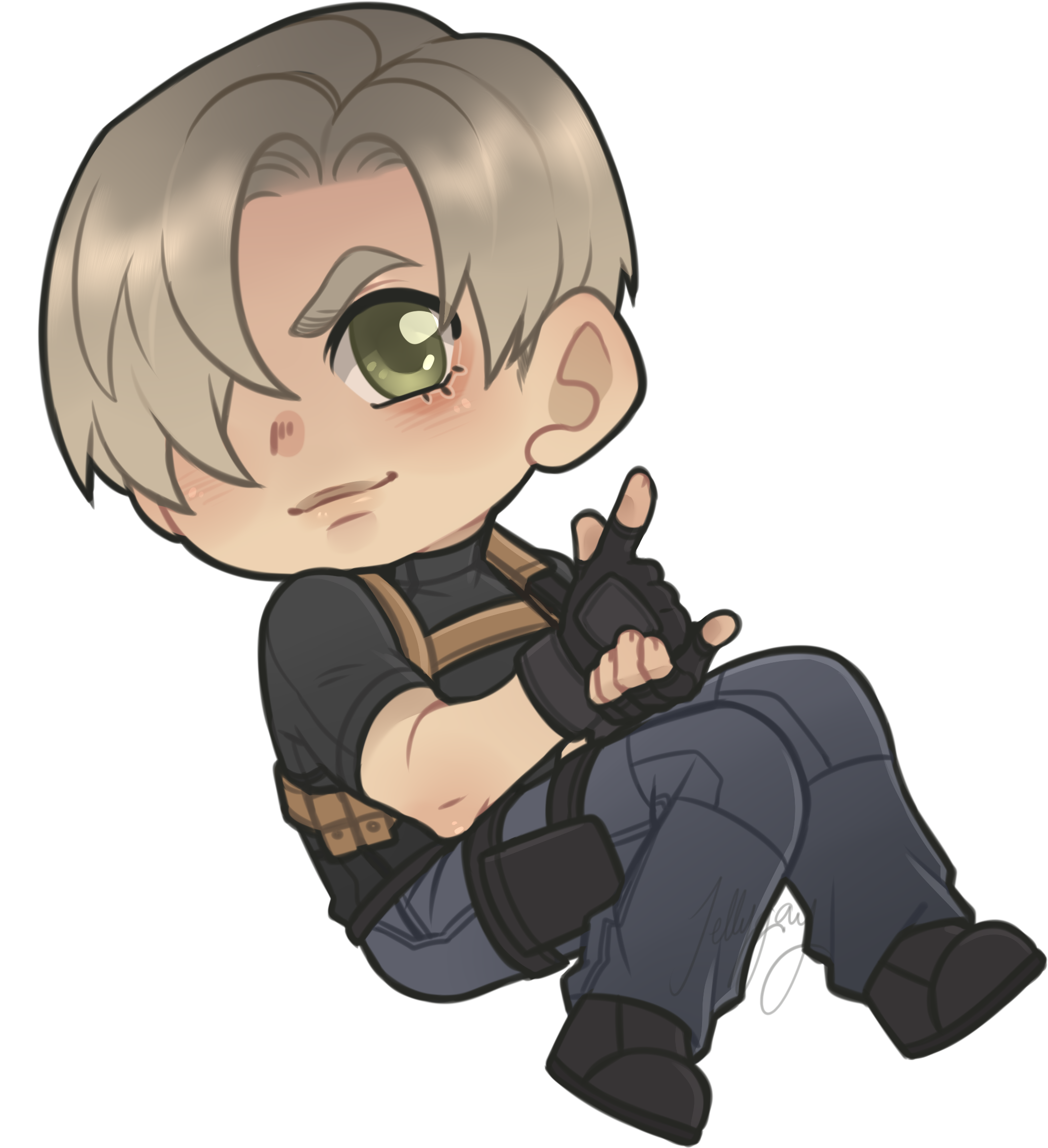 The Three Stage Of Leon Kennedy - Cartoon (2130x2398), Png Download