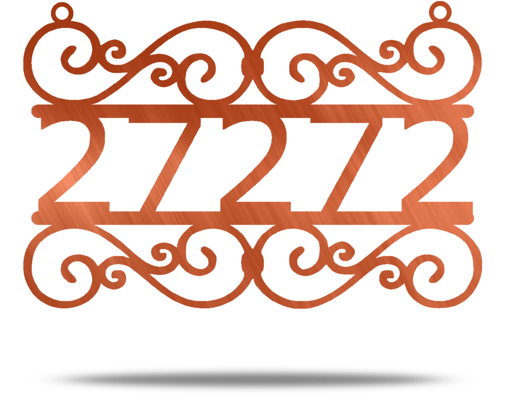 Swirl Address Customizable Metal Wall Sign - Surname (1024x1024), Png Download