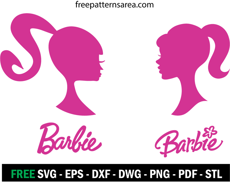 Barbie Silhouette Head Vector Logo Sign Image Clipart - Barbie Head Logo Printables (800x633), Png Download
